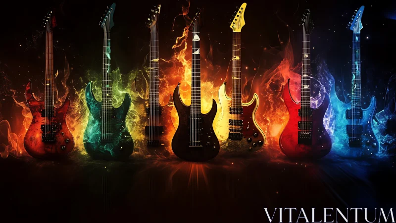 Elemental guitars ignite a neon symphony across the void