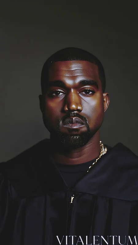 Quiet strength in a solemn, studio lit portrait moment.