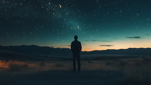 Quiet stargazer enjoys a peaceful night beneath glowing skies