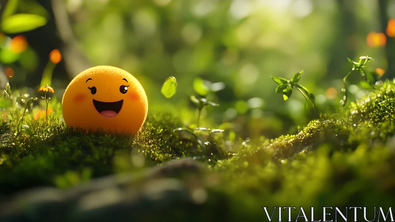 Happy Little Orange Finds Joy in Nature's Garden.
