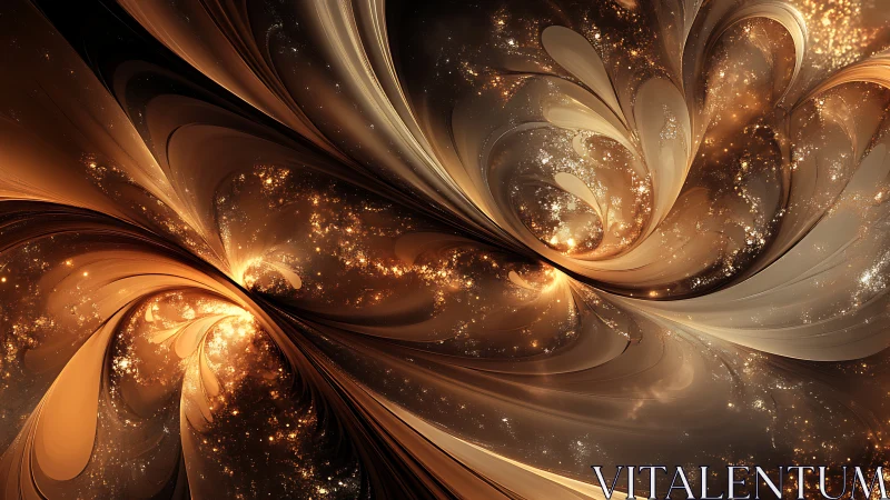 Fractal stellar vortices in golden turbulent flowfield space.