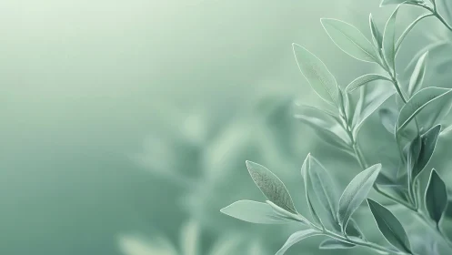 Rendered green foliage occupies right side against blurred field