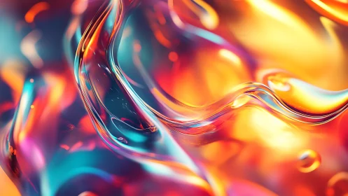 Luminous liquid waves ripple across vibrant neon gradient field