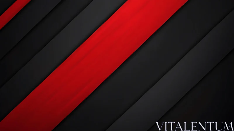 Bold Red and Black Diagonal Stripes Modern Abstract Art.