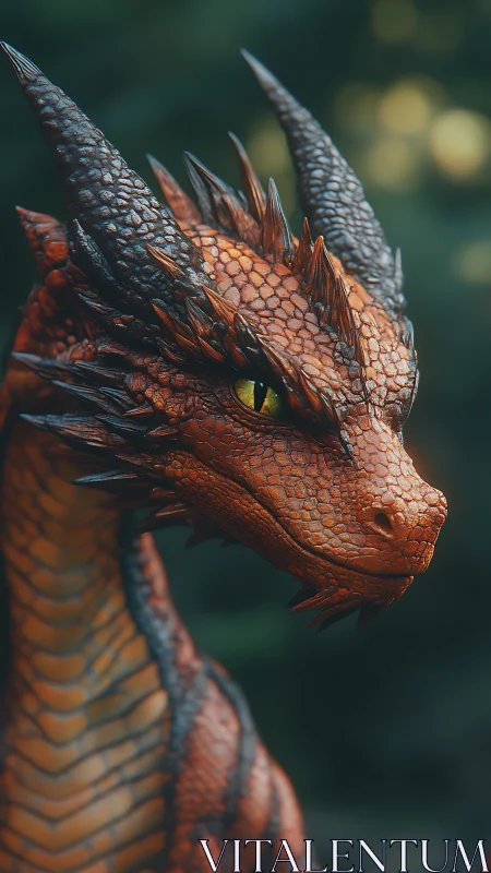 Detailed red dragon portrait with textured scales and horns.