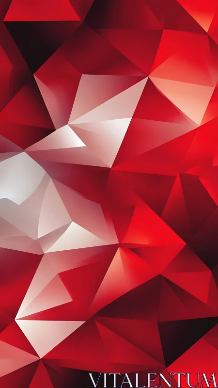 Geometric red polygonal gradient with faceted low poly structure.