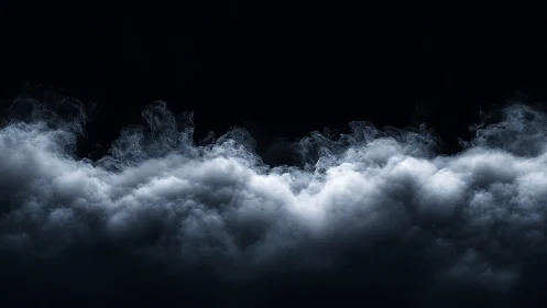 Moody rolling cloudscape drifts softly across deep night