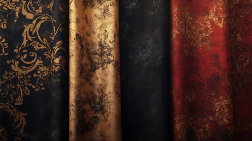 Velvet dusk and molten gold drapery in baroque whispers.