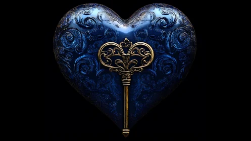 Ornate Heart Unlocked by a Golden Skeleton Key