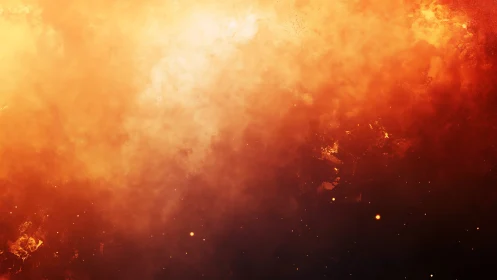 Warm color gradient with particle dispersion.