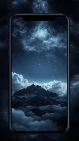 Phone portal quietly folds starlit mountains into its glass