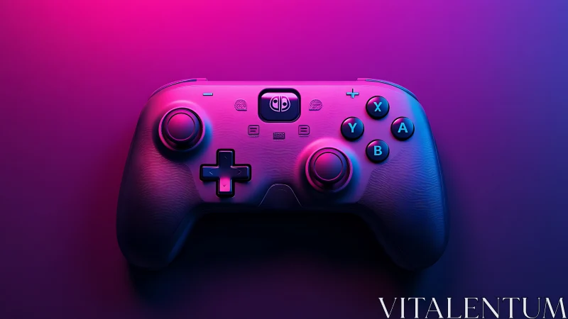 Neon Gaming Controller in Vibrant Light.