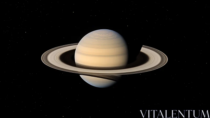 Saturn ring-plane portrait with stratified atmospheric bands.