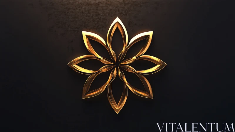 Golden petals orbit quietly around a midnight silence