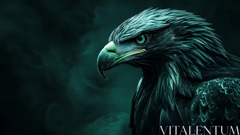 Majestic Eagle Portrait in Dark Fantasy Art Style.