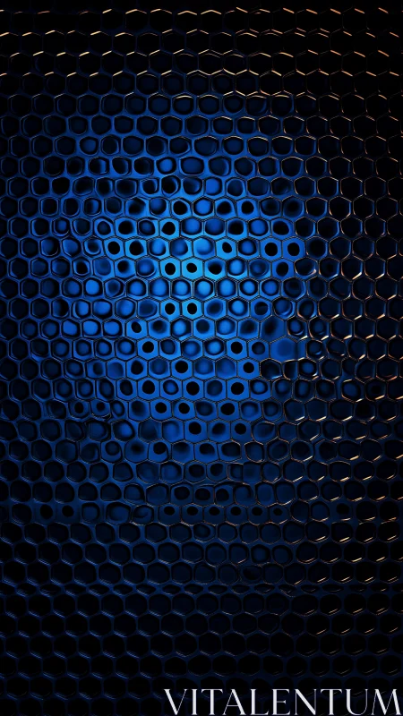 Honeycomb glow over deep blue metallic dreamscape.