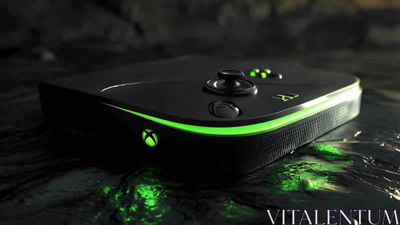 Xbox Series Controller Rendered in Neon Green Luminescence