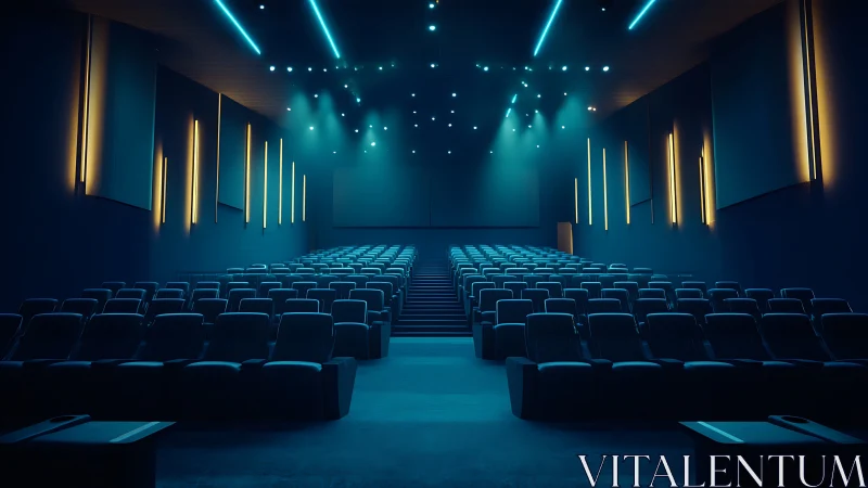 Soft blue cinema waits quietly for the next shared story