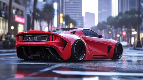 3D street supercar render with cinematic low-angle perspective.