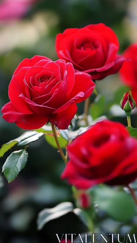 Velvet Crimson Blooms Dancing in Golden Afternoon Light