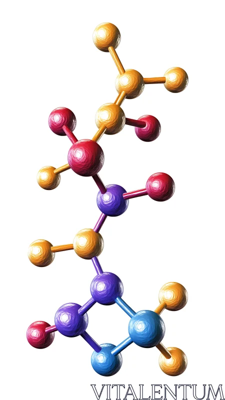 Color-coded molecular ball and stick structural illustration.