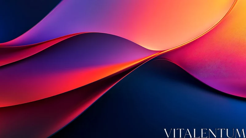 Colorful flowing gradient waves over deep blue background