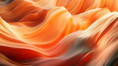 Molten sunrise dunes of abstract canyon light in motion.
