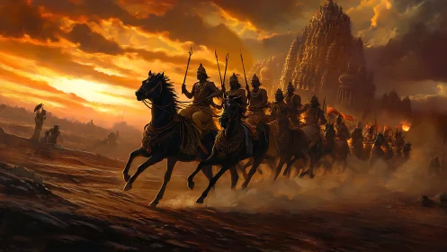 Sunforge cavalry storms the temple of burning dusk.