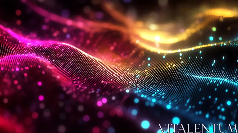 Spectral data-wave topology with luminous point-cloud particulate.