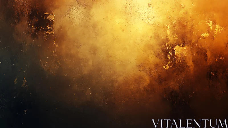 Golden and Black Abstract Texture Art with Dramatic Lighting.