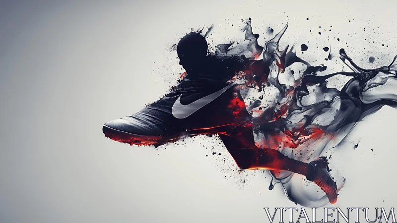 Dynamic digital painting of explosive sneaker motion study.