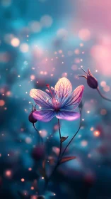 Starlit petal bloom drifting through a dreamy twilight haze.