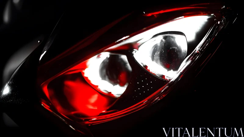 Modern car headlight close-up with dramatic lighting and bold contrast. Modern car headlight close-up with dramatic lighting and bold contrast.
