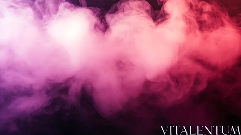 Glowing pink and purple mist drifts gently across the dark