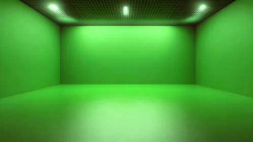 Monochrome chroma-lit void with rectilinear volumetric geometry.