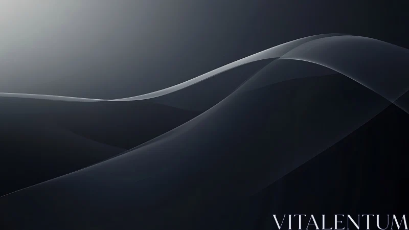 Curved translucent bands on dark abstract gradient field.