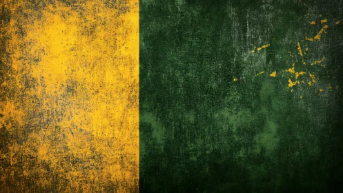 Weathered yellow and green wall in quiet color conversation.