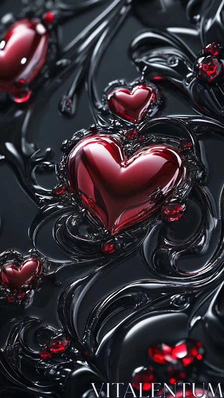 Crimson Hearts Suspended in Liquid Metal Flows.