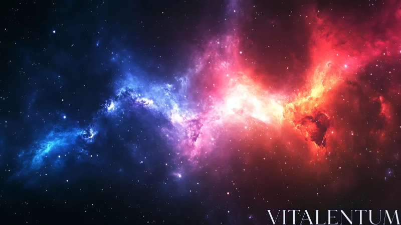 Bipolar emission nebula gradient with ionized gas filaments.