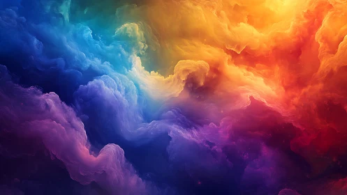 Vibrant nebula clouds swirl through deep multicolor cosmic space