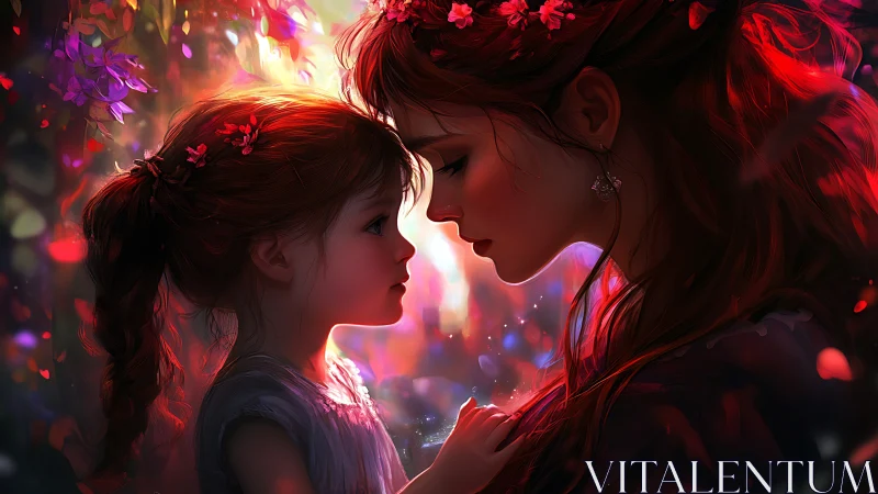 Twin Souls Ablaze: Luminous Connection Across Ethereal Flames.