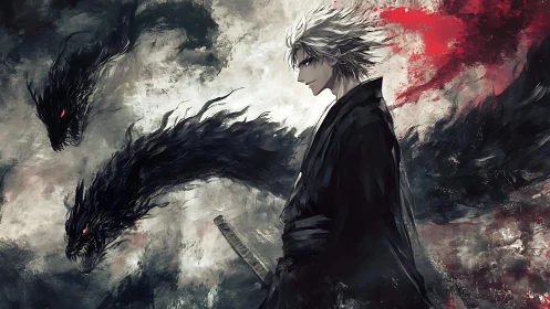 Storm-eyed swordsman walks where shadow serpents breathe