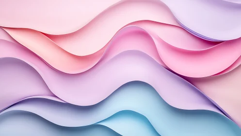 Soft pastel layered waves in abstract digital background.