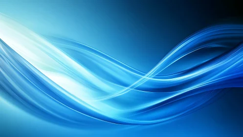 Electric tide of blue ribbons quietly slices through light