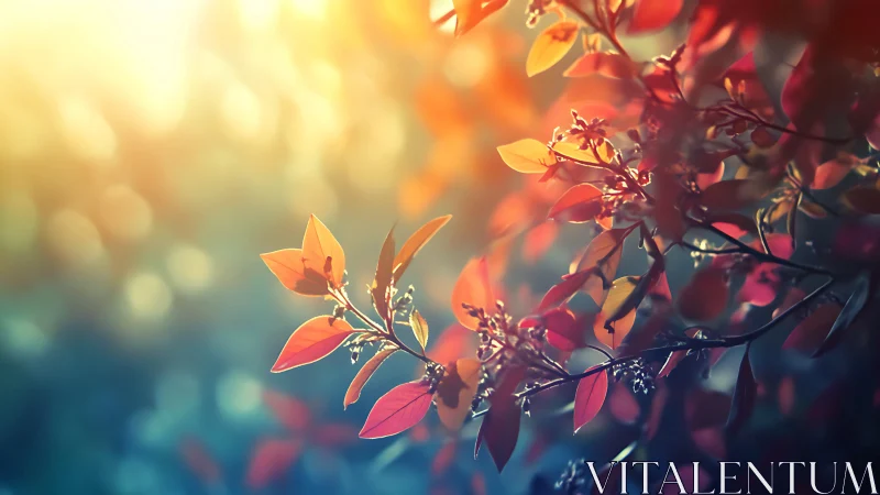 Sunlit leaves trade secrets with the morning bokeh haze