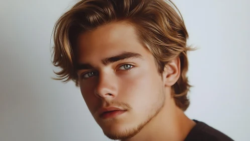 Softly lit portrait of a thoughtful young man in profile.