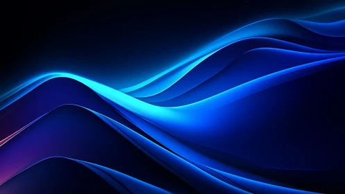 Luminous blue light waves flow across a dark horizon.