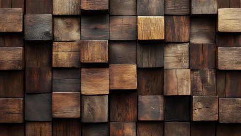 Timber cubes quietly juggle light, shadow, and warm grain