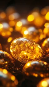 Gilded crystal eggs shimmer in a molten honey dreamscape.