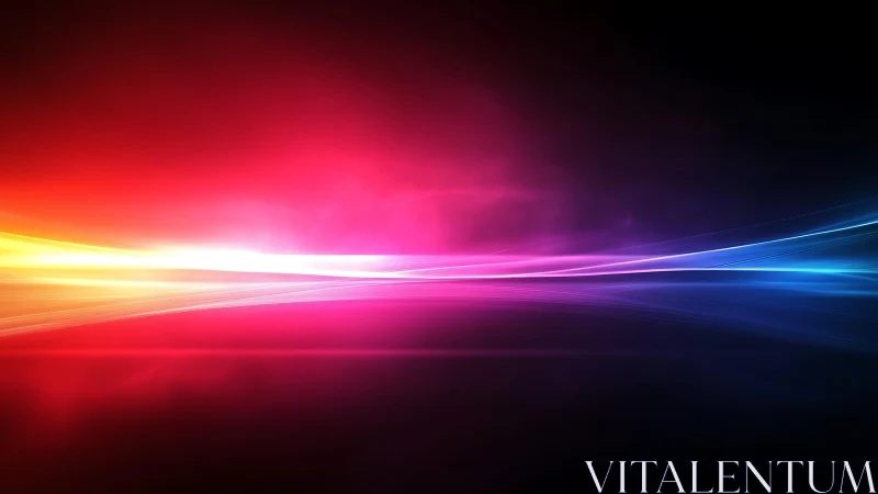 Vibrant abstract light waves on dark background, digital art style.